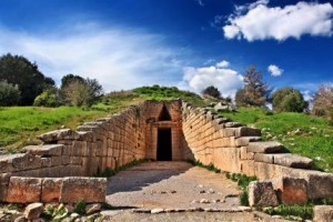 The "Treasury of Atreus" (also known as the "Tholos tomb of Atreus" or "Tholos tomb of Agamemnon"), Mycenae, Argolida, Peloponnese, Greece., Image: 187980109, License: Rights-managed, Restrictions: , Model Release: no, Credit line: Profimedia, Alamy